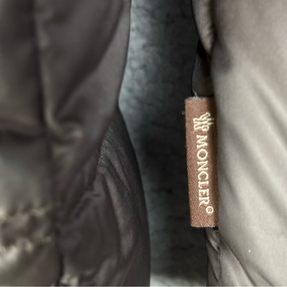 Vintage Moncler Long Down Puffer Coat Jacket Size 3 Knee length Brown Quilted - Picture 7 of 15